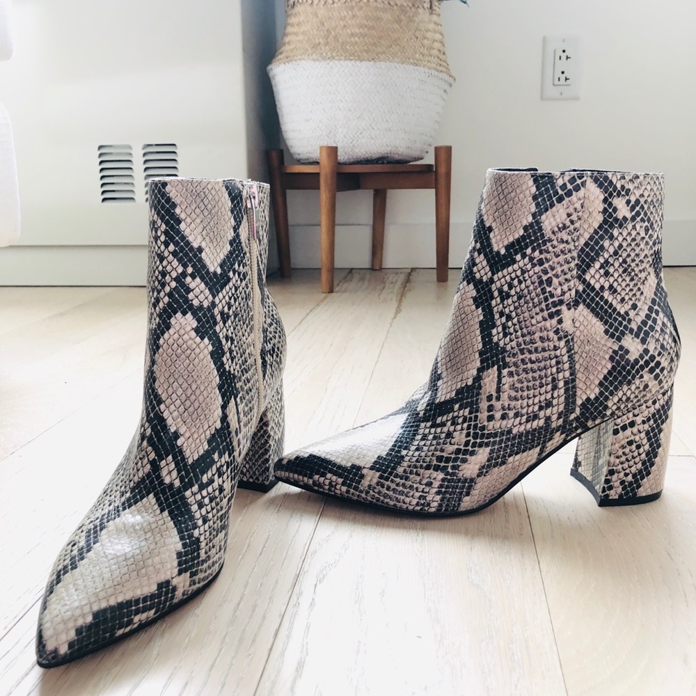Marc Fisher Snakeskin Retire Bootie NWOT